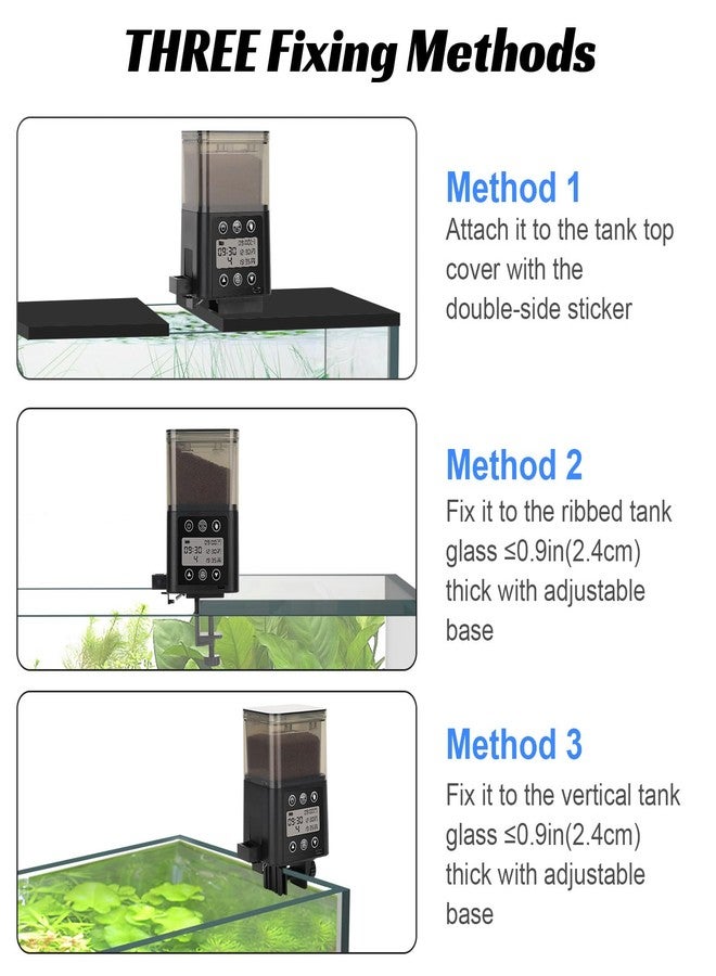 fishkeeper Smart Automatic Fish Feeder for Aquarium - [2025 Upgraded] 320ml Large Capacity & USB Rechargeable Fish Feeder Automatic Dispenser with LCD Display, Programmable Timer for Frequency & Portion Control - Image 3